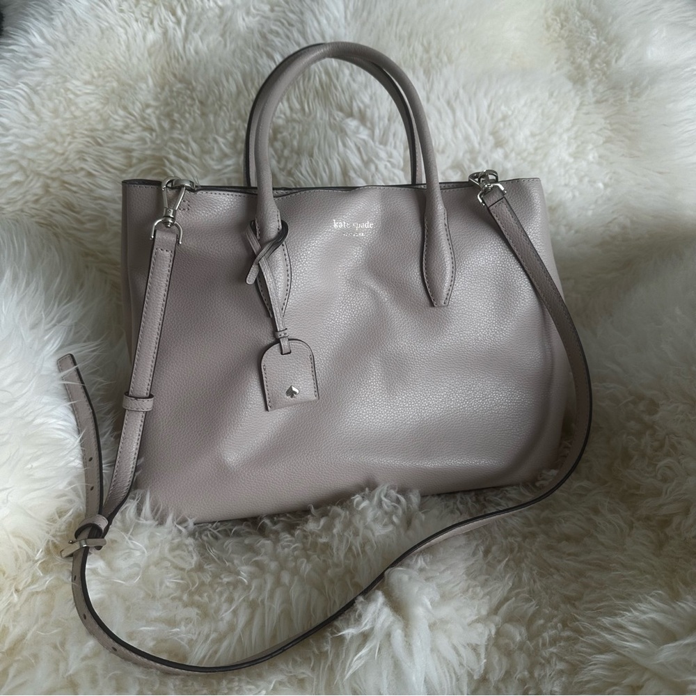 kate spade New York Eva Medium Satchel in Light Taupe